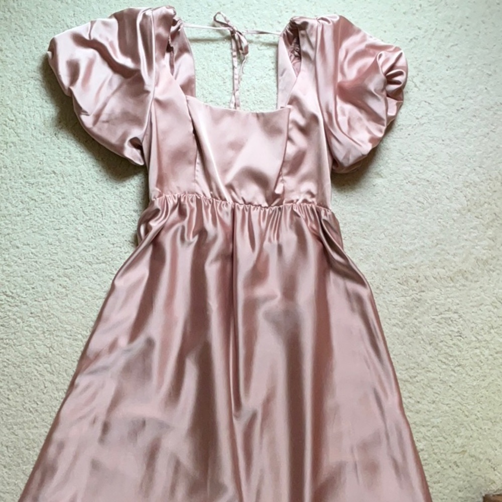 Beautiful rose champagne bridesmaid dress